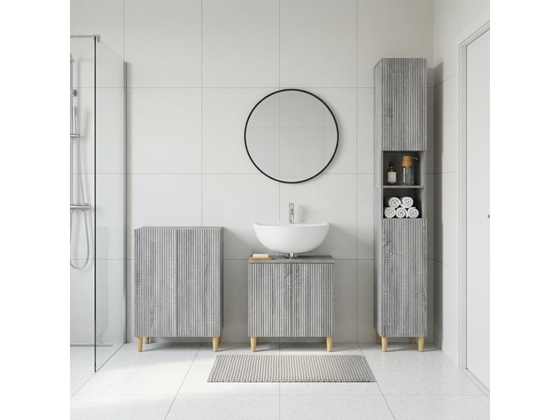 Ensemble de meuble de salle de bain 3 pièces arnhem sonoma gris cf63329 - Conforama B