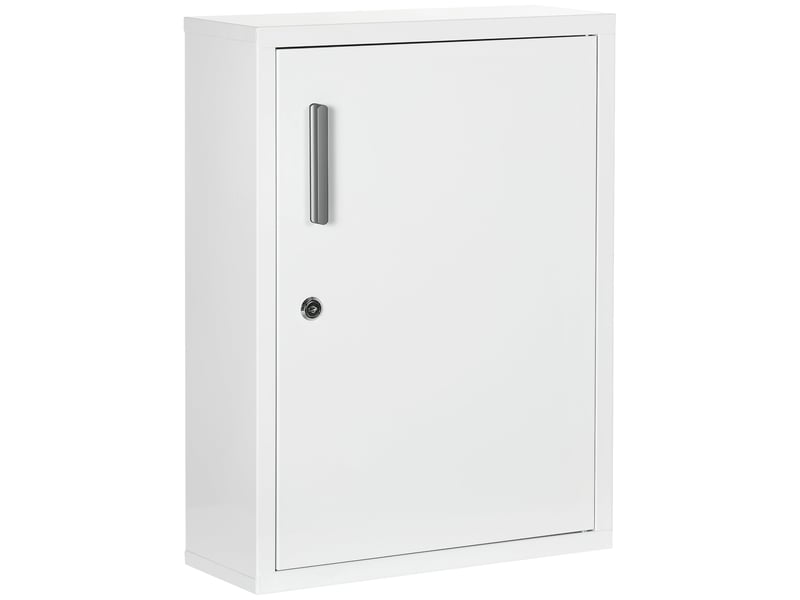  Armoire à pharmacie murale 40 x 15 x 53,5 cm verrouillable 2 clés gain de place moderne salle de bain en acier blanc 21_0001949  - Conforama A