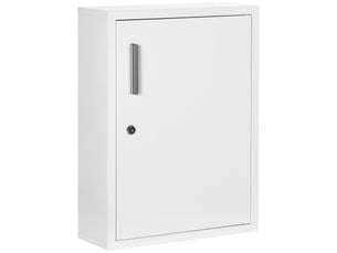 Armoire à pharmacie murale 40 x 15 x 53,5 cm verrouillable 2 clés gain de place moderne salle de bain en acier blanc 21_0001949