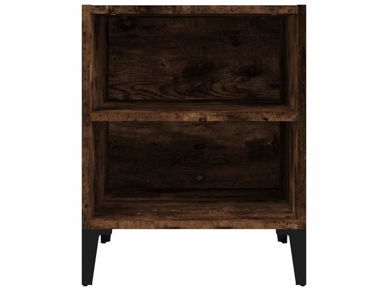  Table de chevet - cabinet de chevet - table de nuit avec pieds en métal chêne fumé 40x30x50 cm  - Conforama B