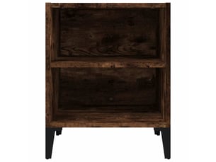 Table de chevet - cabinet de chevet - table de nuit avec pieds en métal chêne fumé 40x30x50 cm