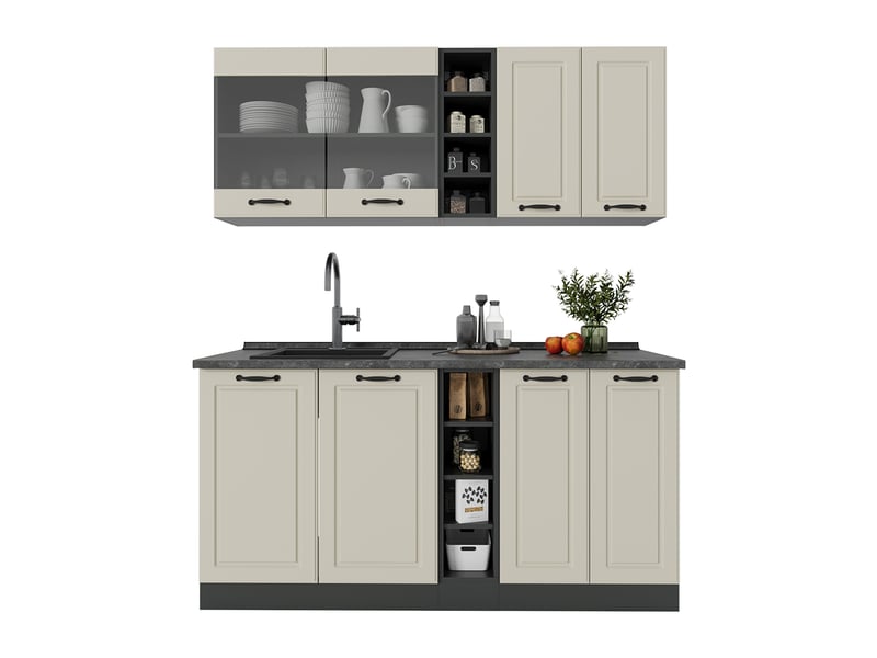  Vicco cuisine, sable campagneanthracite, 160cm sans plan de travail  - Conforama E