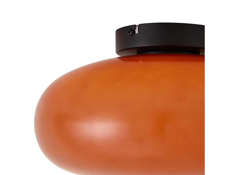  Retro plafondlamp zwart met oranje glas 30cm - glaze  - Conforama D