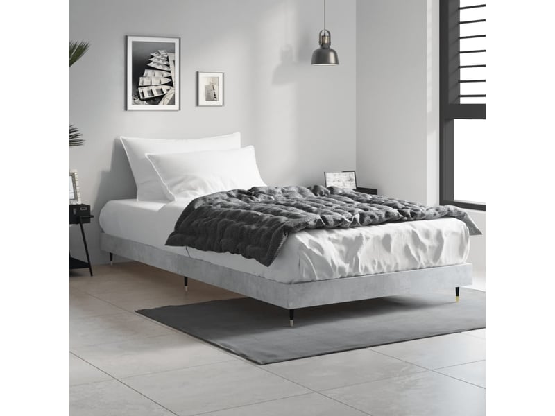  Lit simple- lit adulte -  cadre de lit sans matelas gris béton 100x200 cm  - Conforama B