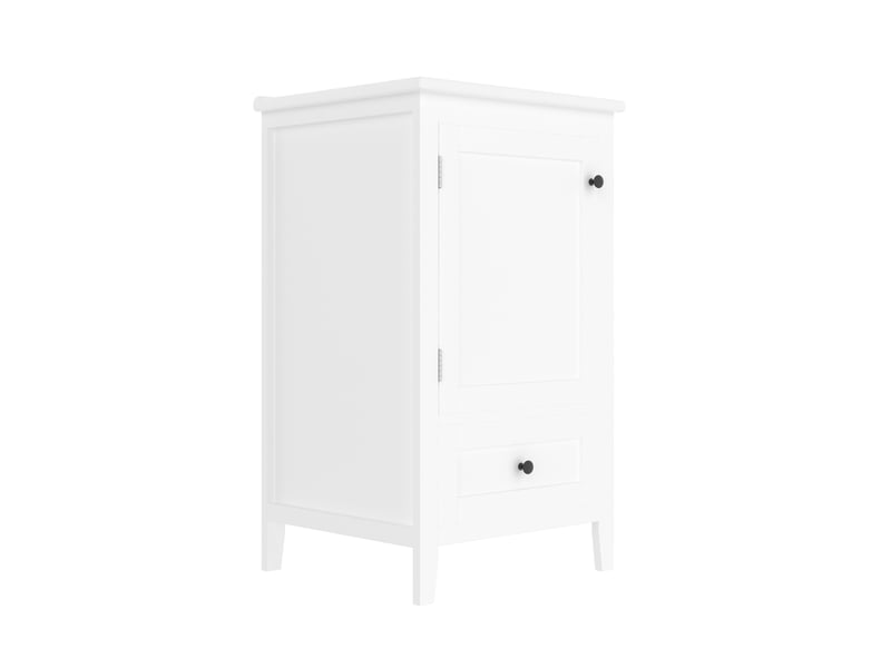 Meuble vasque salle de bain blanc 51 cm avec lavabo céramique, tiroir silencieux et étagère réglable - Conforama D