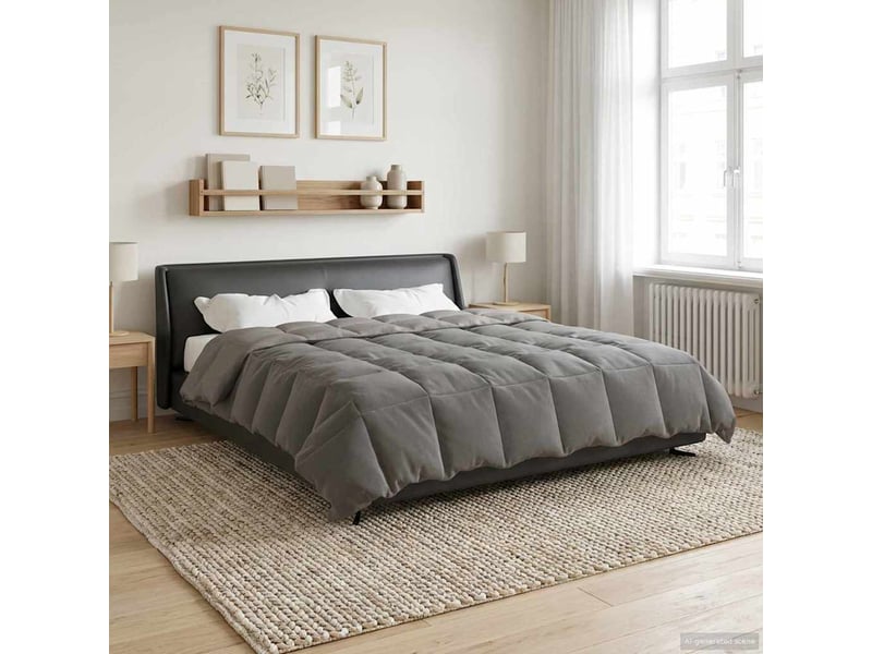  Duvet - couette complet toute l'année 200 x 200 cm 4 saisons gris clair  - Conforama D