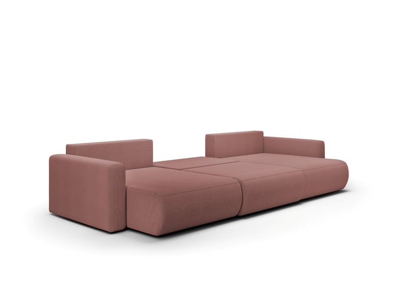  Canapé d'angle convertible 5 places welly u rose  - Conforama C