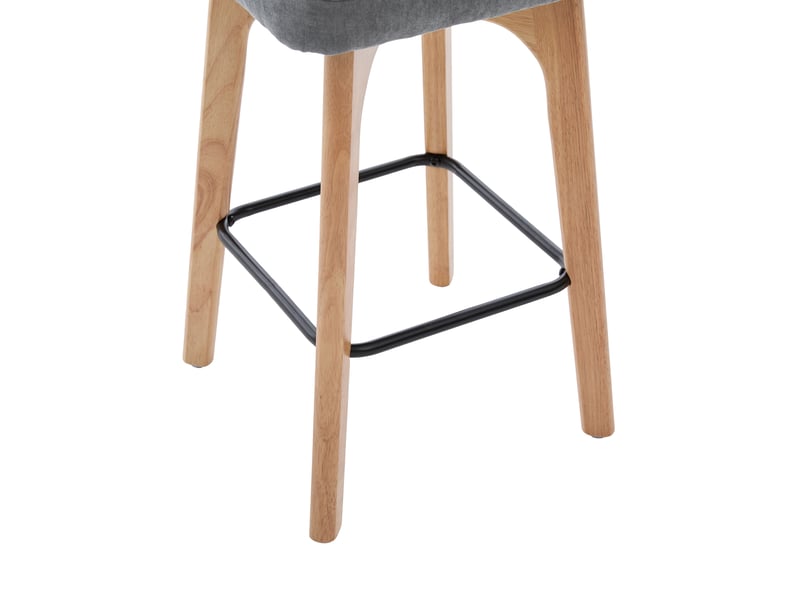 Lot de 2 tabourets de bar 44x51x96 cm – gris – pivotants à 360° avec dossier en rotin et assise chenille - Conforama E