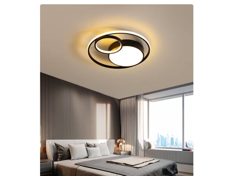  Plafonnier led 3 anneaux ronds design plafonnier salon  d50cm  - Conforama D