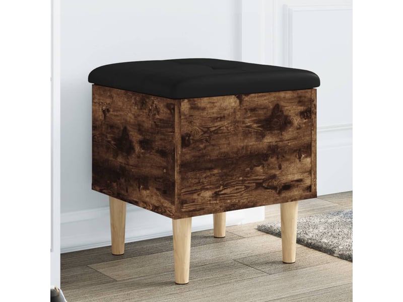  Banc chambre, banc de rangement chêne fumé 42x42x46 cm bois d'ingénierie  - Conforama B