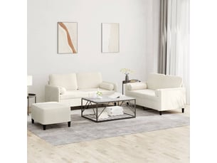 Canapé droit fixe VIDAXL 2 places Velours beige