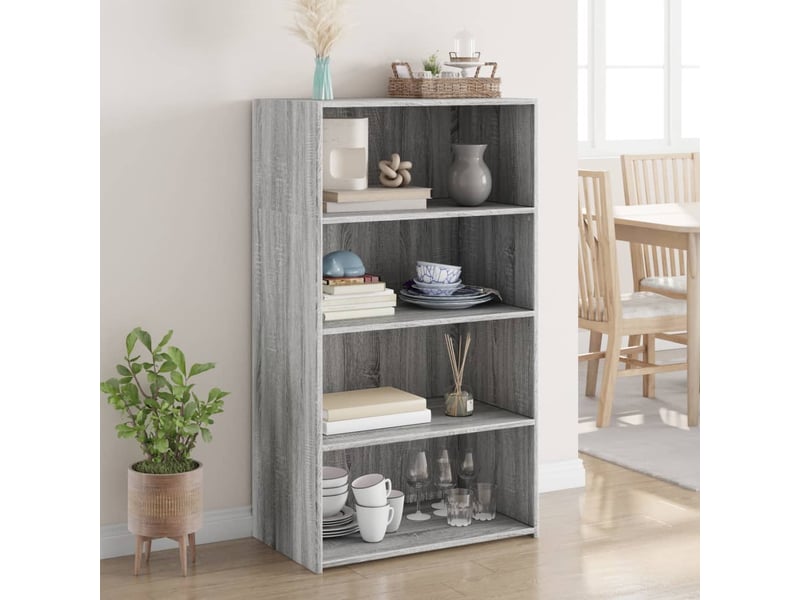  Buffet haut - bahut - meuble de rangement sonoma gris 70x41x124 cm bois d'ingénierie  - Conforama B