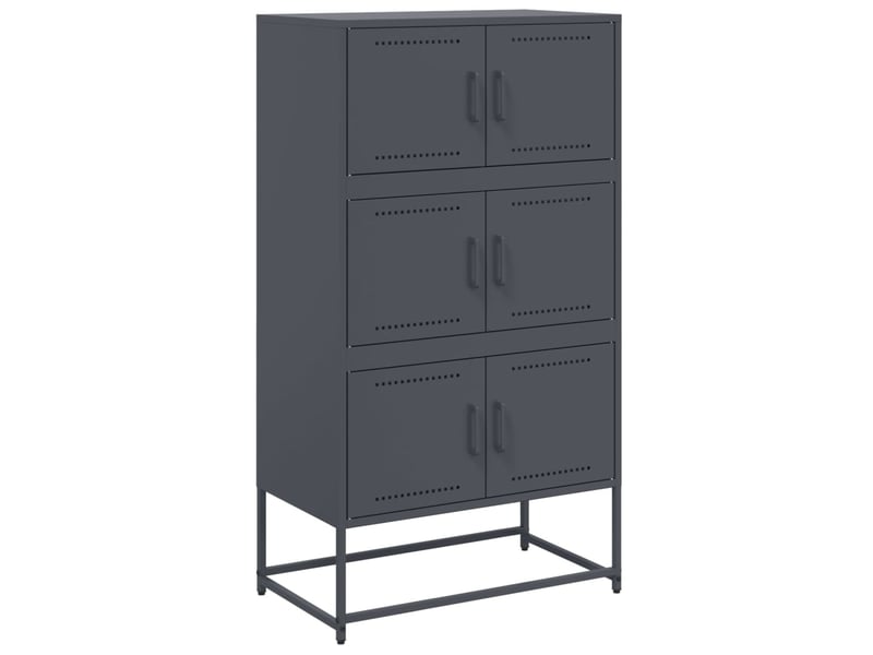  Buffet - bahut - meuble de rangement anthracite 68,5x38,5x123,5 cm acier  - Conforama A