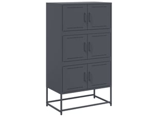 Buffet - bahut - meuble de rangement anthracite 68,5x38,5x123,5 cm acier