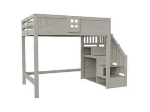 Lit mezzanine 140x200 cm MEUBLIV coloris gris