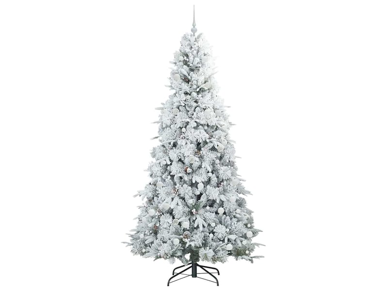  Sapin de noël - arbre de noël artificiel à branches articulées blanc 240 cm  - Conforama D