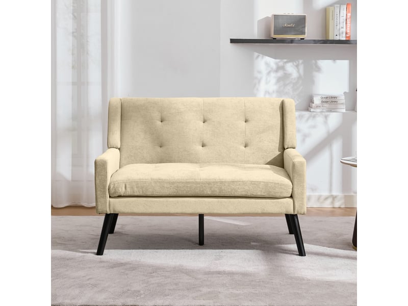  Ensemble de fauteuils 2 pièces, 1 et 2 places, mousse haute densité, rembourrés beige  - Conforama D
