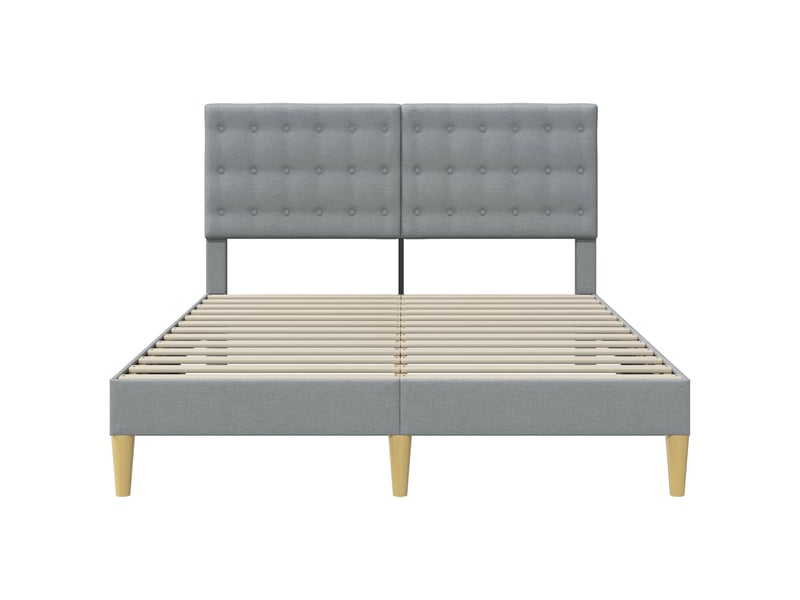  Lit double- lit adulte -  cadre de lit avec tête de lit gris clair 120 x 190 cm tissu  - Conforama C