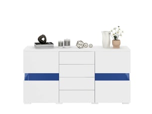 Buffet 2 porte(s) 4 tiroir(s) - 145 cm coloris blanc