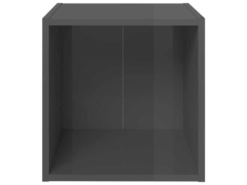  Meubles tv - banc tv - meuble de rangement 4 pcs gris brillant 37x35x37 cm bois d’ingénierie  - Conforama E