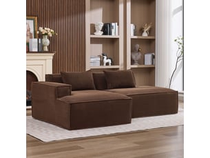 Canapé revêtement textile économique deux coussins inclus trousse à stylos style moderne confortable idéal petits salons appartements et bureaux