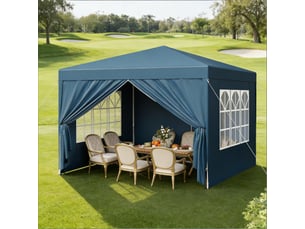 Gazebo de jardin anthracite 3x3 m, pavillon pliable pour mariage, terrasse et événements