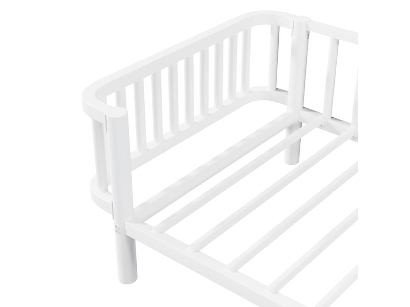  Lit banquette 90x200 cm blanc avec sommier en acier, sans matelas  - Conforama D