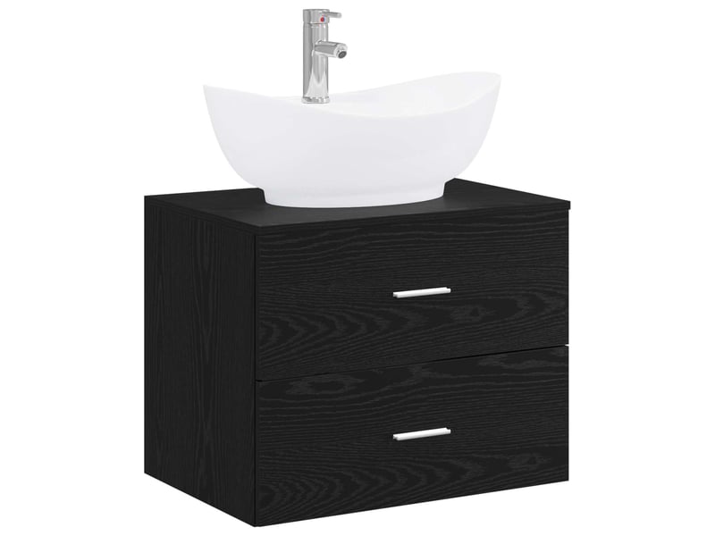 Ensemble de mobilier de salle de bain chêne noir cf64648 - Conforama A
