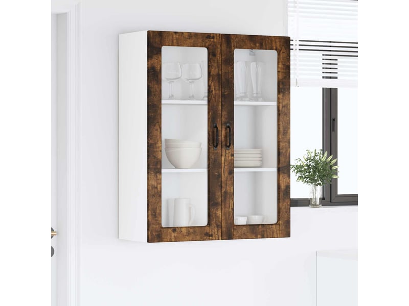  Meuble mural de cuisine | armoire de cuisine chêne fumé 80x31x100cm shl873  - Conforama B