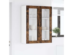 Meuble mural de cuisine | armoire de cuisine chêne fumé 80x31x100cm shl873