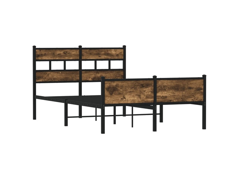 Lit double- lit adulte -  cadre de lit sans matelas chêne fumé 120x190 cm bois ingénierie  - Conforama B