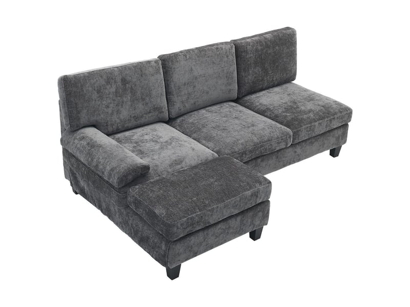  Canapé d'angle 3 places l 194 cm gris clair - canapé-lit réversible en tissu N625P384667668G - Conforama D