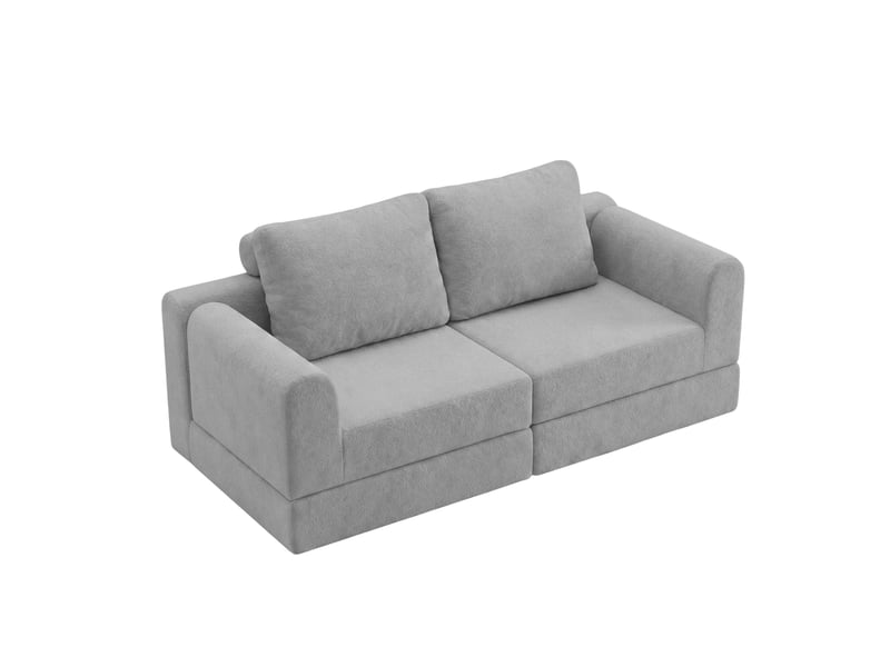 Canapé-lit convertible tcqpz 2 places pliable 160 x 80 x 78 cm mousse à mémoire de forme gris  - Conforama A