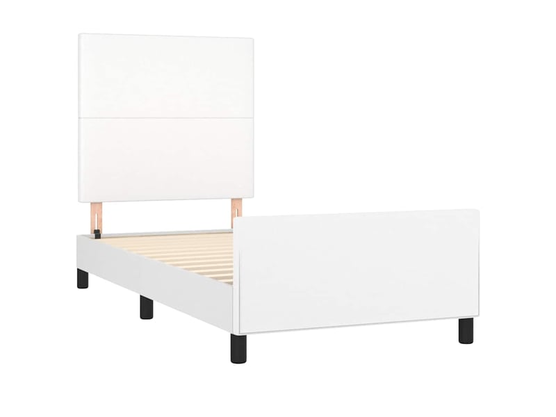  Lit simple- lit adulte -  cadre de lit sans matelas blanc 80x200 cm similicuir  - Conforama C