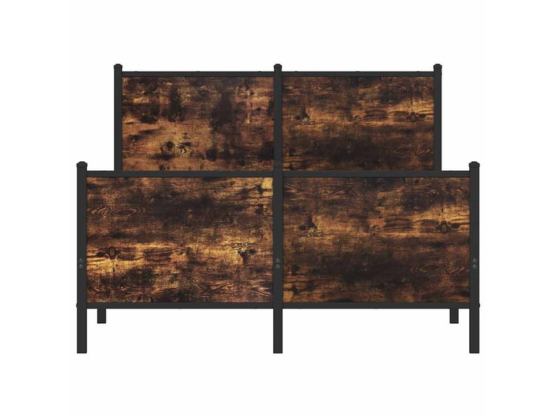  Lit double- lit adulte -  cadre de lit en métal sans matelas chêne fumé 120x190 cm  - Conforama D