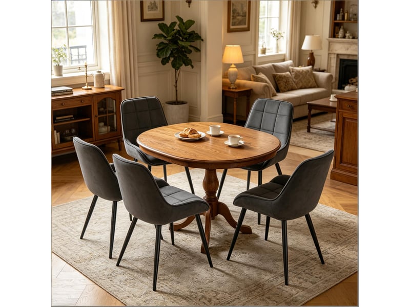 Chaises d'appoint chic lot de 4, bureau, cuisine, salon, assise rembourrée haute salle à manger - Conforama E