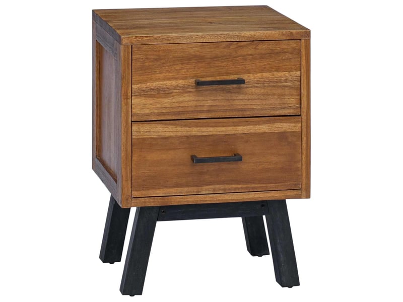 Table de chevet - cabinet de chevet - table de nuit naturel 40 x 35 x 55 cm bois de teck massif - Conforama A