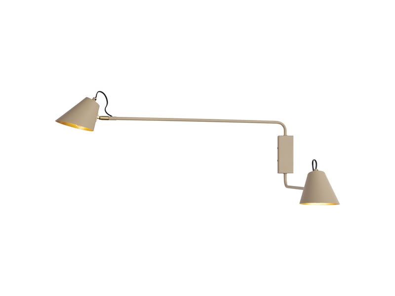  Applique murale moderne taupe avec intérieur doré orientable 2 lumières - lune  - Conforama E