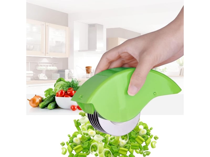  Hachoir manuel à herbes - trancheuse manuelle - rouleau à herbes créatif - hachoir multi-légumes déchiqueté - trancheuse à nouilles  - Conforama E