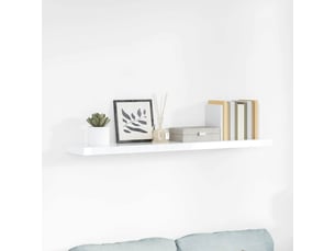 Étagère flottante, étagère murale blanc brillant 120x23,5x3,8 cm mdf cf42286