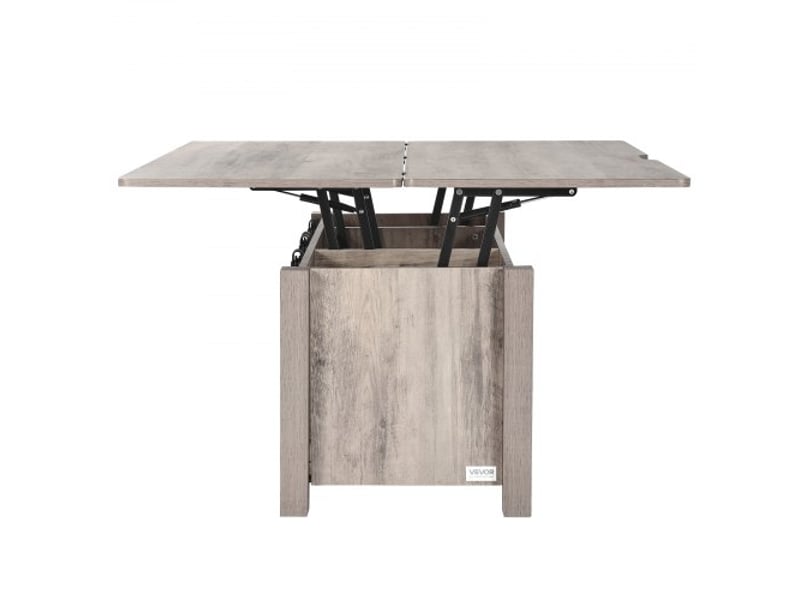  Table basse à plateau relevable rectangulaire, 1000 x 500 x 485 mm, table de salon avec porte de grange et compartiment de rangement dissimulé pour bureau, maison, couleur du chêne rustique  - Conforama B