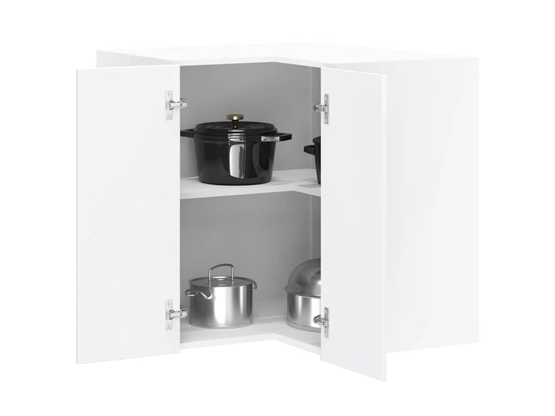 Meuble de rangement, armoire murale d'angle de cuisine lucca blanc brillant - Conforama B