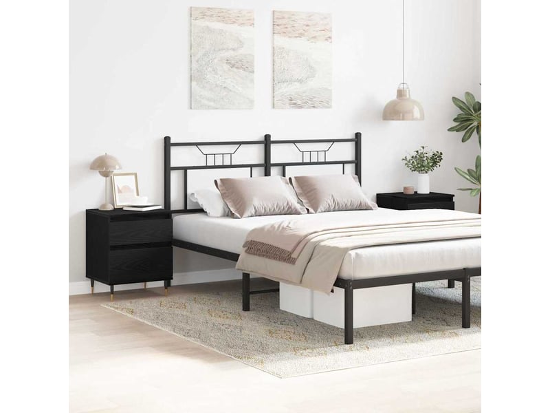  Table de chevet - cabinet de chevet - table de nuit 2 pc chêne noir 40 x 35 x 50 cm  - Conforama C