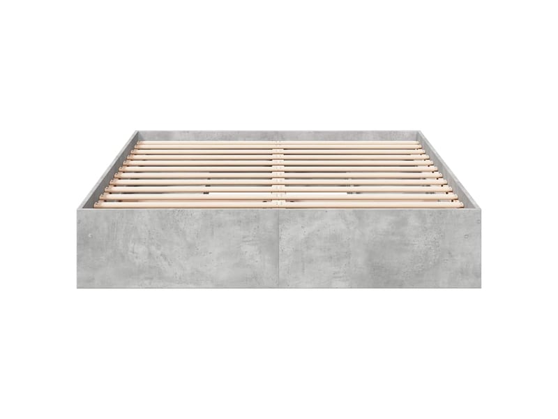  Lit double- lit adulte -  cadre de lit avec tiroirs sans matelas gris béton 160x200 cm  - Conforama C