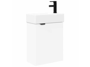 Meuble de salle de bain avec robinet blanc 45.5x22.5x84 cm shl6822