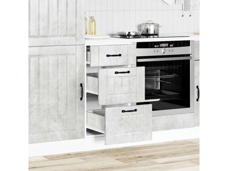 Meuble de rangement, armoire de cuisine lucca gris béton bois ingénierie shl2702 - Conforama B