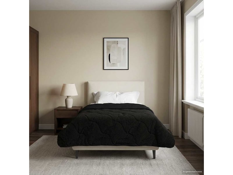  Couette - duvet d'été 140 x 200 cm été noir respirant  - Conforama B