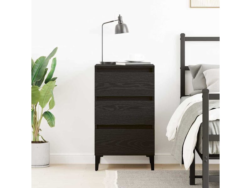  Table de chevet - cabinet de chevet - table de nuit chêne noir 45 x 35 x 44 cm bois d'ingénierie  - Conforama C