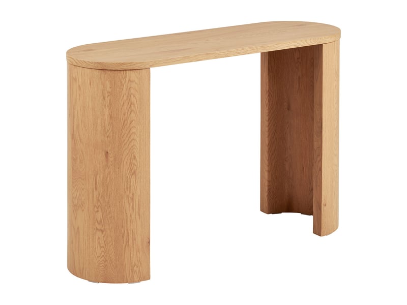  Console bibione en mdf naturel avec pieds en bois clair 114x38x75 cm  - Conforama B