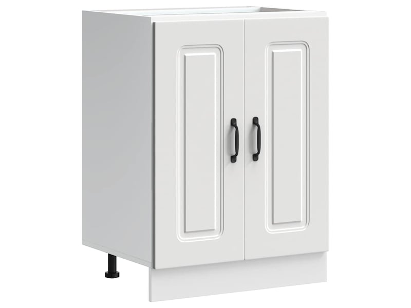 Meuble de cuisine, meuble bas pour évier kalmar blanc 60x46x81,5cm bois ingénierie - Conforama A